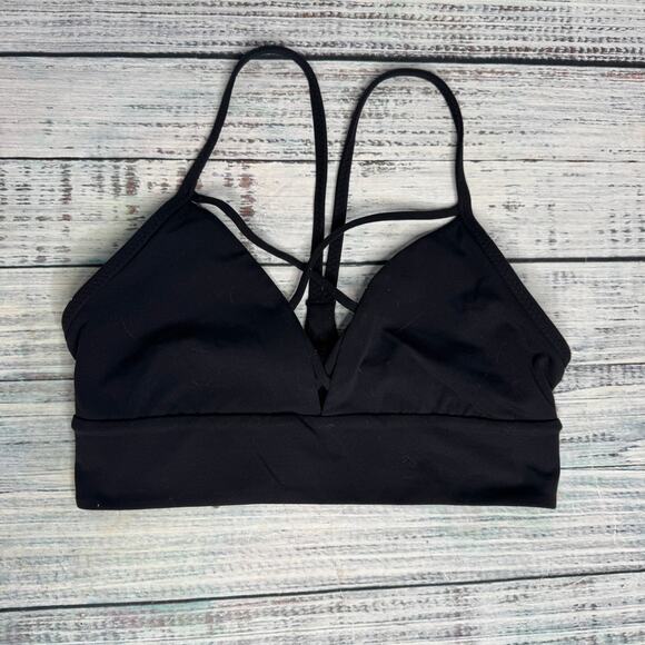 Lululemon Women’s Strappy Sports Bra Black Size 8 Medium - Picture 1 of 3